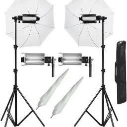 WON Porta Kit 1000w Light with 9 feet Stands and Umbrella Light Carry Bag (Set of 2) Tripod Kit-12