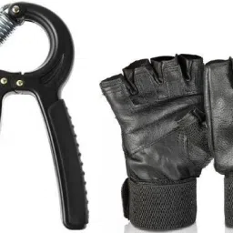Hand Gripper For Best Hand Exerciser Grip with Leather with inbuilt Wrist Support Gym & Gym & Fitness Gloves Fitness Accessory Kit Kit-image-52