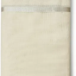 Chithra Fabrics Half White Kerala Special Kasavu Dhoti with Half Inch Silver Border Self Design Men Dhoti-picture-18