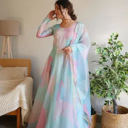 Printed Georgette Stitched Anarkali Gown-image-64