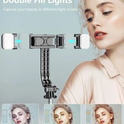 Hold up Selfie Stick with Upgraded Tripod, Selfie Stick with 2 Fill Light Tripod image 3