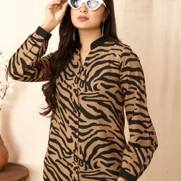 moda rapido Women Regular Fit Printed Mandarin Collar Casual Shirt-picture-22