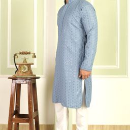 bexario Men Viscose Rayon Kurta Pyjama Set-picture-2