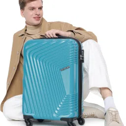 Small Cabin Suitcase (55 cm) 4 Wheels - Monaco Scratchproof 360Degree Rotating Latest Design Trolley Bag - Teal-image-86