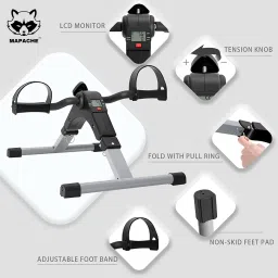 mapache Imported Mini Pedal Cycle for Home Exercises Grey Mini Pedal Exerciser Cycle image 3