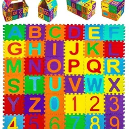 luxen Educational Alphabet and Numbers Foam Play Mat, 60 x 60 cm,36 Interlocking Tiles image 2