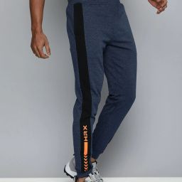 Men Self Design Blue Track Pants-image-39
