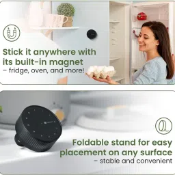 portronics Tixie Rotational Countdown Timer With 12 Timing Gear & Magnetic Attachments Digital Kitchen Timer image 2