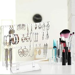 Acrylic Earring Display Stand Earrings Organizer 66 Holes 3-Layered Ear stand Jewellery Organizer, Accessories Organizer, Jewellery Organizer, Regular Organizer-image-61