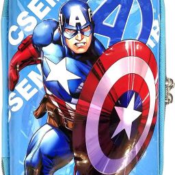 3D Embossed Captain America | I Can do This All Day ! | Jumbo HardTop Zipper | Ideal For Accessories, Stationaries, Art EVA Pencil Box-47