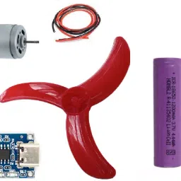 DIY 3.7V High-Speed Fan Kit with Motor, Blade, Battery, Charger, Switch & Wire Electronic Components Electronic Hobby Kit-16