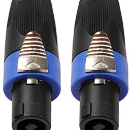(Pack of 2) 4 Pin Plug Audio Cable Plug Socket Adapter Speakon XLR Male Connector for Microphone, Stereo System, DJ etc. 4 Pole Speakon Plug NL4FC XLR Male Blue Connector Mic pin-image-51