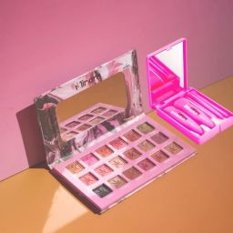 All in one Makeup Kit 18 color Eyeshadow (Rose) with 5 Makeup Brushes (Pink)-20