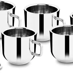 Pack of 6 Stainless Steel Deluxe Double Wall Stainless Steel Tea & Coffee Cups/Mug,(Set of 6pc)-image-86