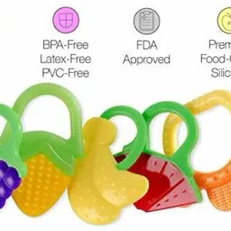 miss & chief by flipkart Super Soft Silicone Teether| BPA Free & toxins Free| Food Grade Quality Silicone teether/Soother for Babies/Infants/Toddlers (Brinjal) Teether image 5