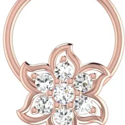 avsar Ojaswini 14kt Cubic Zirconia Rose Gold Nose Wire-image-8