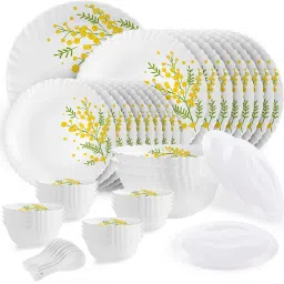 Pack of 47 Opalware Dazzle Series Girasol Crockery Set | Dishwasher Safe | Light-Weight Dinner Set-6