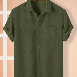 eyebogler Men Regular Fit Self Design Spread Collar Casual Shirt-picture-17