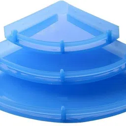 Multipurpose Set of 3 ABS Corner Racks - 8", 10" & 12" - Blue Plastic Wall Shelf-image-88