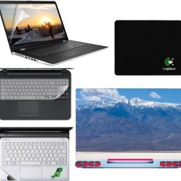 SDM 5in1 Combo of Premium Quality, HD, UV Printed, Protected, Bubble Free, Scratchproof, Washable, Easy to Install Laptop Skin/Sticker/Vinyl/Cover for 15.6 inches on 3M Vinyl with Screen Guard and Key Protector, pelmrest skin, gaming mouse-pad (natural images for brain relaxation at working time) Combo Set 122 Combo Set-image-81