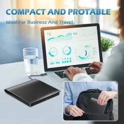 BKC External CD/DVD Drive for Laptop, USB 3.0 & Type-C, Portable CD +/-RW Burner External DVD Writer image 5
