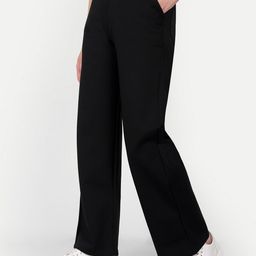 broadstar Women Loose Fit Black Lycra Blend Trousers-picture-41