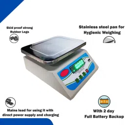 ACU-CHECK Weight Machine 30kg Scale Digital For Shop Chargeable Front & Back Display Steel Weighing Scale image 4
