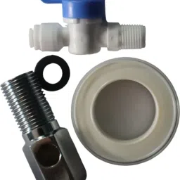 brass Inlet Ball Valve Set 1/4" + Plastic Connector Tap Mount Water Filter-2
