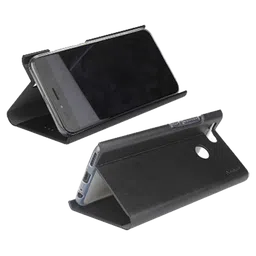 stuffcool Flipit Soft Leather Flip Cover for vivo Y91 (Built-in Stand, Black)-picture-2