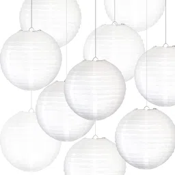 Hanging paper White Lantern 10Pack of L 12 inch 43 White Paper Hanging Lantern-image-17