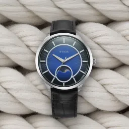 Regalia Stellar 2 Blue Dial Leather Strap Analog Watch - For Men 10028SL01-0