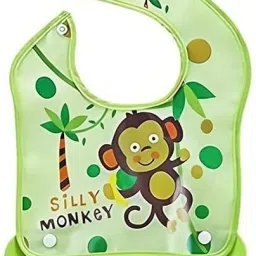 Snap Button & Removable Tray Waterproof Washable Plastic Printed Baby Bib-21
