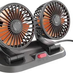 Adjustable Dual-Head Vehicle Fan with Full 360° Rotation Car Interior Fan-12