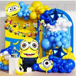 Printed Minion theme based Birthday Decorations Balloon Bouquet-35
