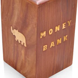 Money Bank with Lock | Wooden Piggy Bank| Undiyal Box | 6*4*4 Inches Coin Bank-2