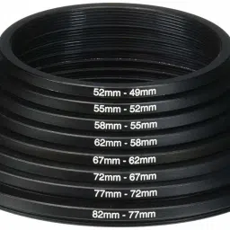 Hiffin Lens Filter Stepping Down CONVERTION Rings Set 8 Pcs Lens Stepping Down Ring||82-49mm Step Down Ring-17