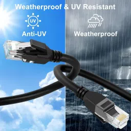 Sadow LAN Cable 15 m 15 Meters CAT5e Outdoor Ethernet Cable Lan Network Internet RJ45 Patch Cord image 2