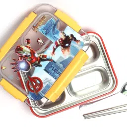 Lunch Box for Kids - Leakproof Tiffin with Stainless Steel Inner & Spoon 1 Containers Lunch Box-image-21