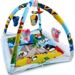Polyester Kids Washable Mosquito Net and Play Gym wit anging Toys ,0-12 Monts(Sky Blue color)3 H69 Mosquito Net-17
