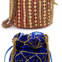 Girls Gold, Red, Blue Potli-image-90