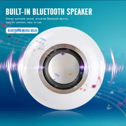 laxmi gold Color Changing Wireless LED Smart Bluetooth Music Bulb With Remote 5 W Bluetooth Party Speaker image 2