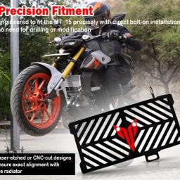 MT 15 Bike Stainless Steel Radiator Guard Protector Grill Cover Red Wey_c Bike Crash Guard-image-89