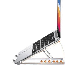WEFLY 6 Angle Adjustable Aluminum Ergonomic Foldable Portable Tabletop Laptop Desktop 6 Angle Adjustable Aluminum Ergonomic Foldable Portable Tabletop Laptop Desktop Laptop Stand-image-45