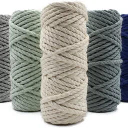 crocheta 3Ply Twisted Macrame 10M 4mm Each Color Cotton Cord Thread for Macrame Combo Set image 2