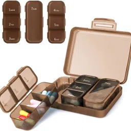 7-day Weekly Pill Box Travel Organizer Semi Transparent Case with Weekly Date Mark Pill Box-image-4