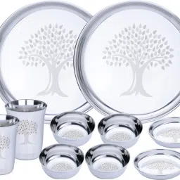 Pack of 10 Steel Laser Printed (Serves 2) Dinner Set-12