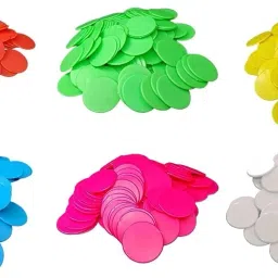 PLASTIC ROUND PLAIN TOKEN DISCTILES COIN, CHIPS FOR SHOP, BOARD GAMES, STORES Coin Bank-15