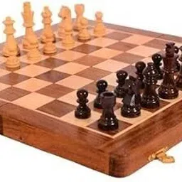 Handmade Foldable Magnetic Chess Board Set Wooden with Magnetic Pieces-7x7inch 17 cm Chess Board-13