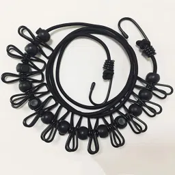 Clothesline Rope Drying Clothes Hanging Rope with 12 Clips 1.8 meter Rope Plastic, Steel Cloth Clips-image-72