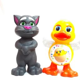 Talking Tom Cat Toy for Kids Speaking Repeats What You Say - Best Gift (Grey, White)Dancing Duck with Music Flashing Lights and Real Dancing Action (Yellow, Orange)-14